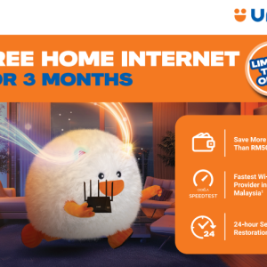Unifi Home 100Mbps PrimePromo (27M) (3 Months Waiver) (27 Months Contract @ RM89)